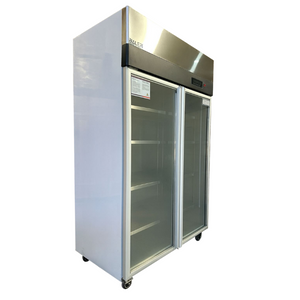 2 puertas Vidrio Dual Mantenedor Refrigerador Industrial